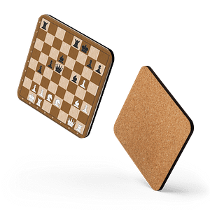 The Black Queen's Move 4pc Cork back Coaster Set