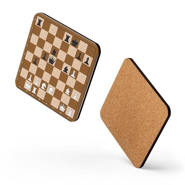 The Black Queen's Move 4pc Cork back Coaster Set